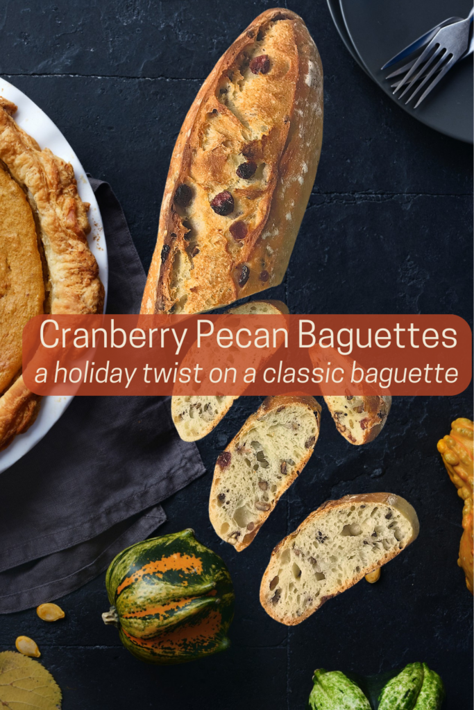 Cranberry Pecan Baguettes on Fall Table