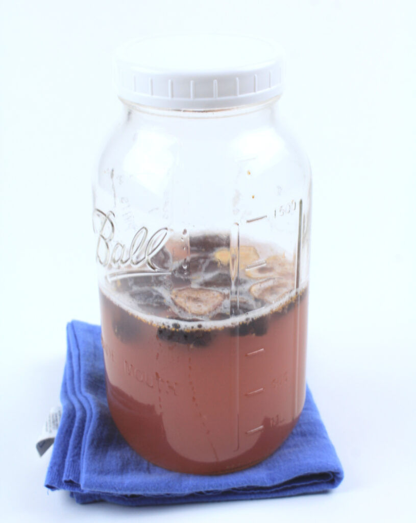 yeast water fermenting in a tall Bar jar