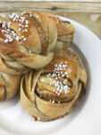 swedish buns glazed on plate