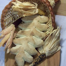 Crusty Cornstalk Rolls in basket