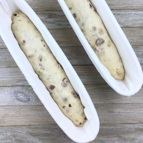 Baguettes proofing in baguette proofing baskets