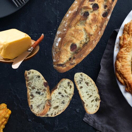 Cranberry Pecan Baguettes with Butter