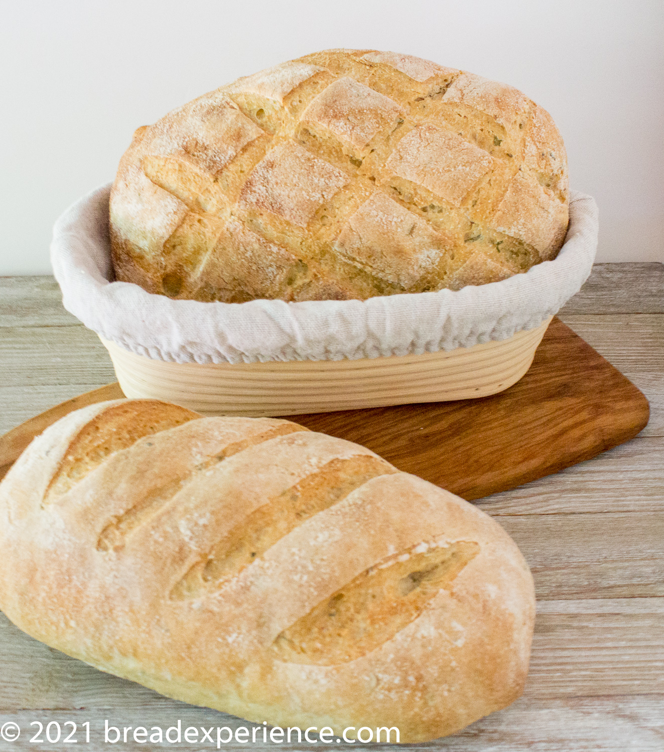 Light wheat olive oil loaves with white winter wheat