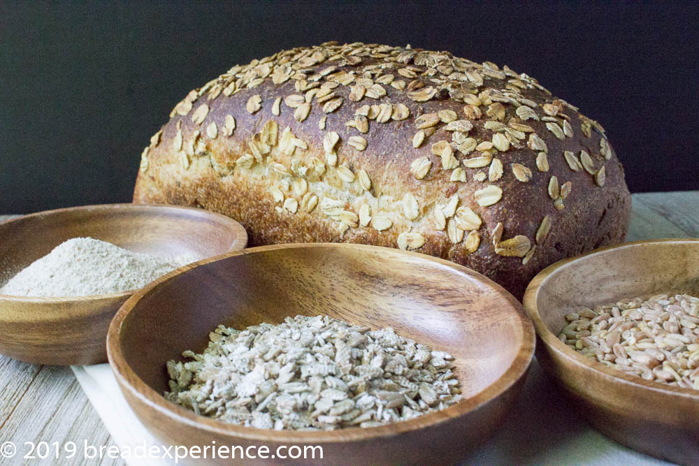 Multigrain Sourdough Sandwich Bread with 30% spelt flour