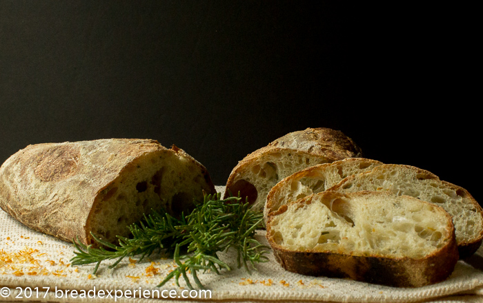 Rosemary Orange Poolish Baguettes