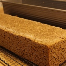 Rye rice bread on cooling rack