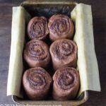 chocolate orange sweet rolls in pan