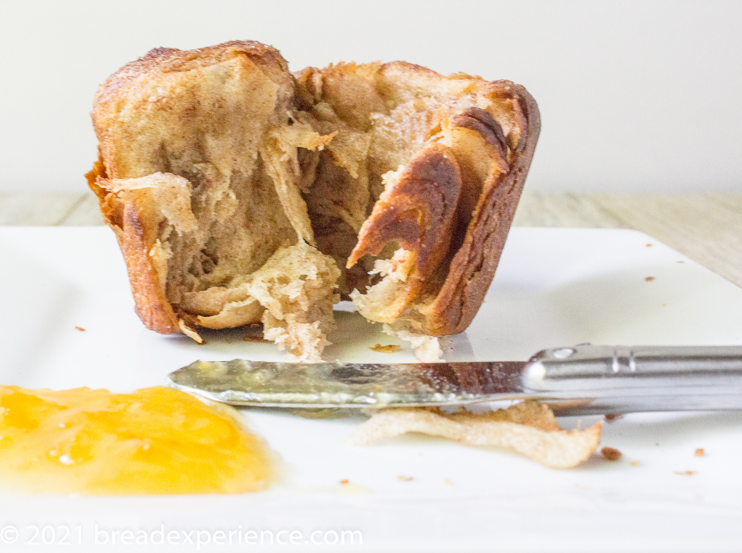 Sourdough Cruffins ready to eat with jam