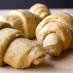 Sourdough Einkorn Pumpkin Crescent Rolls Proofing