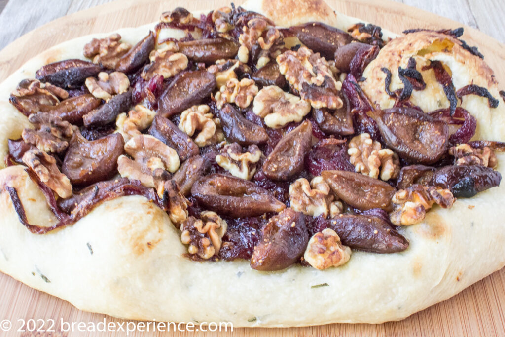 Baked flatbread with big holes 