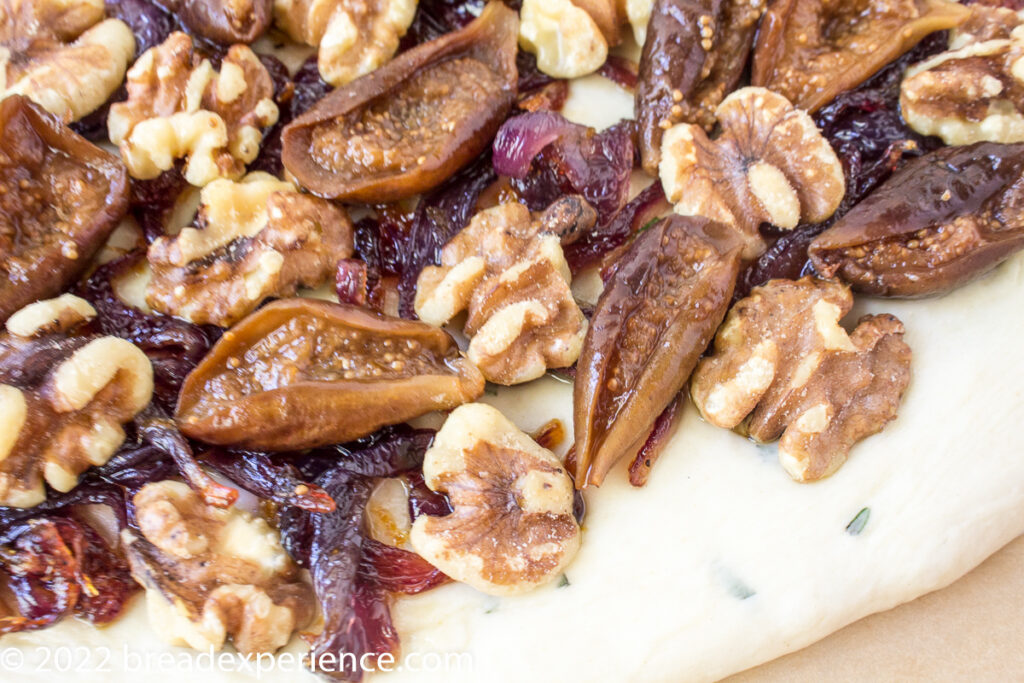 Fig and Walnut Flatbread with Caramelized Onions