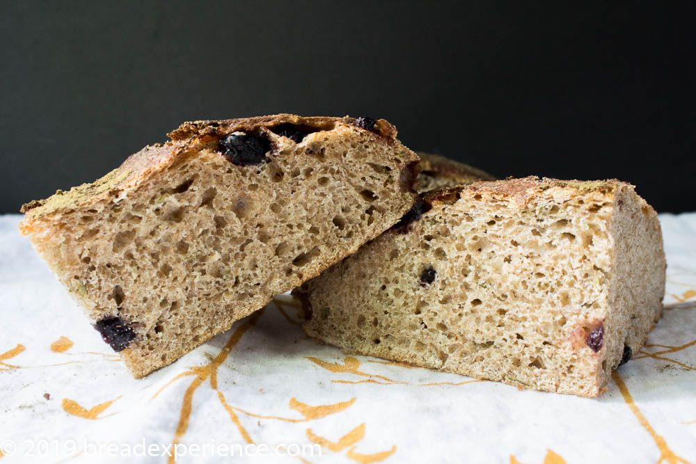 Sourdough Rosemary Blueberry Loaves Crumb