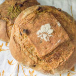 Sourdough Rosemary Blueberry Loaves with Bee Stencil