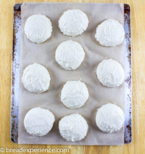 Tiger Bread Buns topped with rice flour/bread crumb slurry